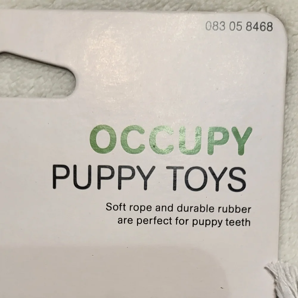 Boots & Barkley NIP 2pc Bundle- Puppy Occupy Rubber & Rope Dog Toy Set